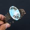 Larimar Gemstone Pure Copper Wire Wrapped Handmade Cuff/ Bangle Jewelry For Her
