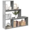 VidaXL Room Divider Shelf 3 Levels Concrete Grey 123x29x123 Cm, Bookcase, Book Holder, Shelf 857988