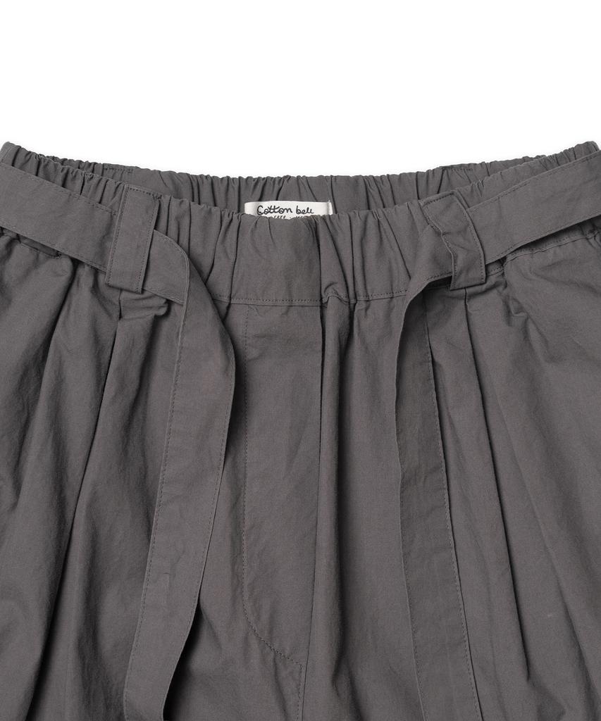COTTON BELL Belt Cuff Wide Pants - Gray