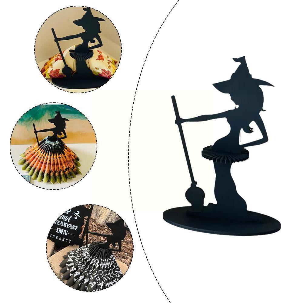 Witch Image Witch Figure Decorations Black Halloween Napkin Holder Desktop