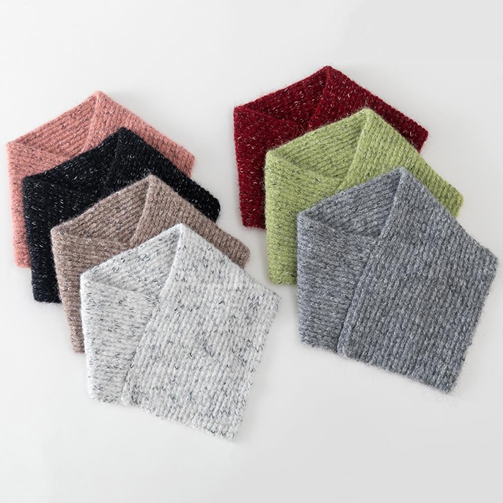 Треугольные шарфы с высоким воротником, вязаный шарф-манишка, шерстяной вязаный чехол для шеи, шарф-кольцо, шарф-грелка для шеи из имитации кашемира