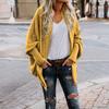 Winter Fall Women Fashion Bat Sleeve Loose Solid Knitted Cardigan Coat
