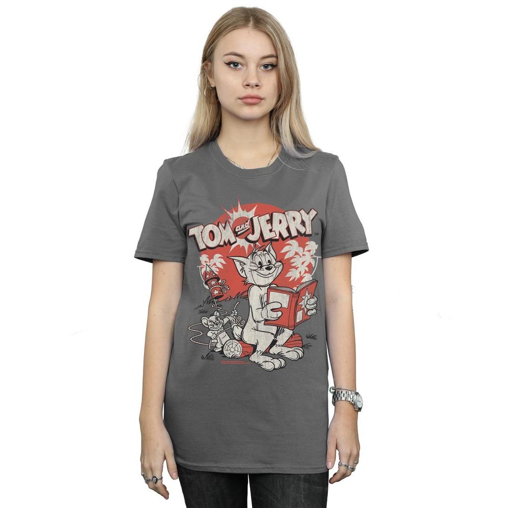 Tom And Jerry Womens/Ladies Rocket Prank Cotton Boyfriend T-Shirt