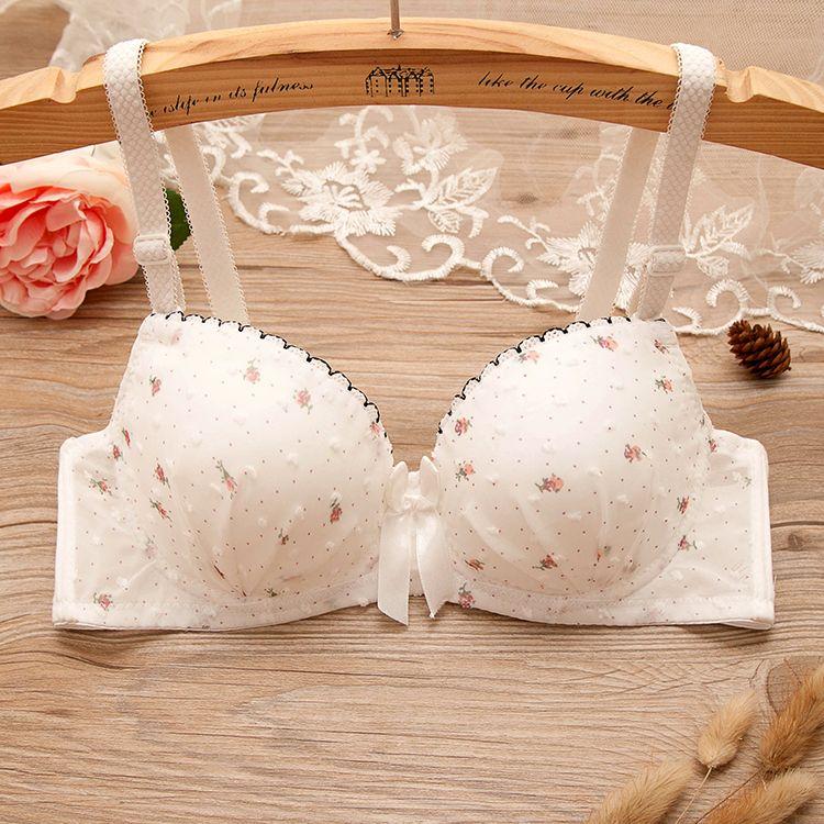 Sexy Push Up Bras Sweat 3/4 Cup Underwear For Women Printed Floral Lingerie Female Bras Cute Brassiere