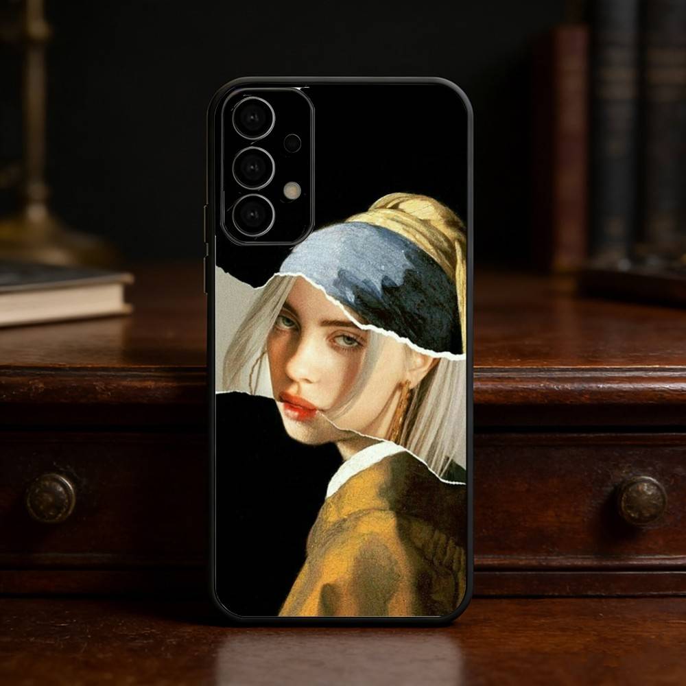 Девушка с жемчужной сережкой Вермеер Чехол для телефона Samsung S25,24,21,22,23,30,Ultra,20,Plus,Fe,Lite,Note Мягкий Черный Чехол