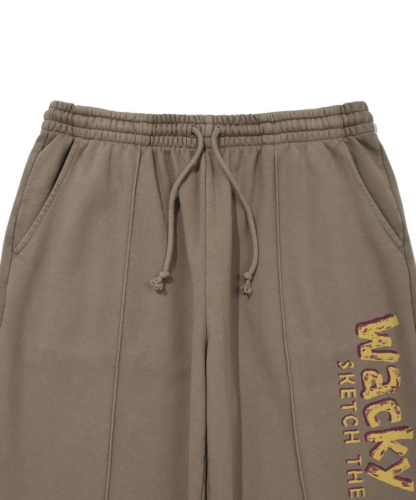 WACKY WILLY Pigment Typography Sweatpants Khaki