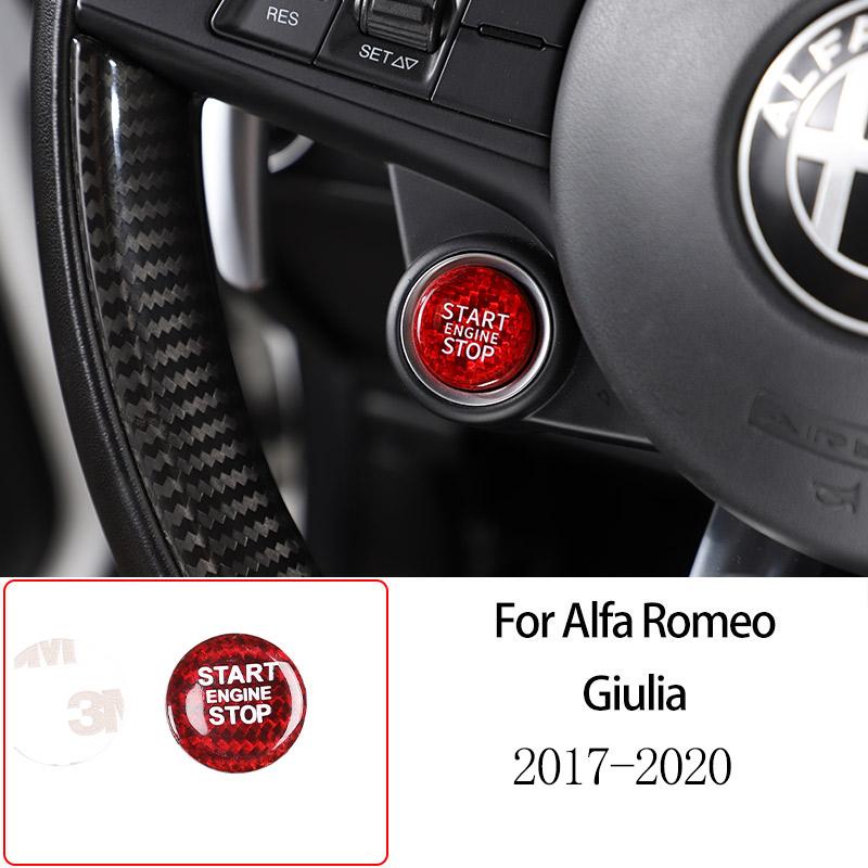 For Alfa Romeo Giulia 2017-2025 Red Real Carbon Fiber Car Interior Trim Sticker Accessories Car Modification