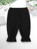 Kids Girls Solid Color Bloomers Loose Lace Trim Trousers Elastic Waistband Pants Victorian Fancy Dress-up