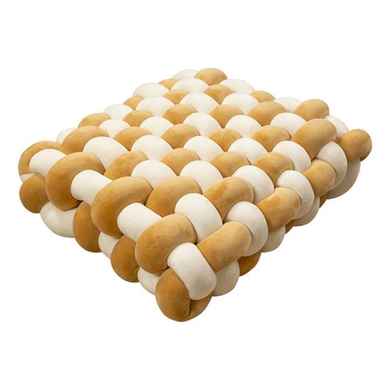 Завязанная квадратная подушка Мягкая подушка ПП Хлопковый наполнитель Дышащая, приятная для кожи, износостойкая, декоративная тканая подушка для домашнего офиса