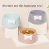 Креативный милый декор в виде банта, глубокая миска для кормления домашних животных, кошек, собак, прочная пластиковая миска для кошачьего корма, тазик для воды с нескользящим основанием