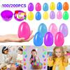 200/100pcs Easter Egg Twisted Opening Eggshell Waterproof Gift Packing Box Reusable Empty Bright Eggshell for 2025 Spring Easter