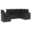 VidaXL Salon de Jardin avec Coussins 5 pcs, Canapés de Terrasse, Ensemble de Meubles de Patio, Mobilier d'Extérieur, Noir 3222564
