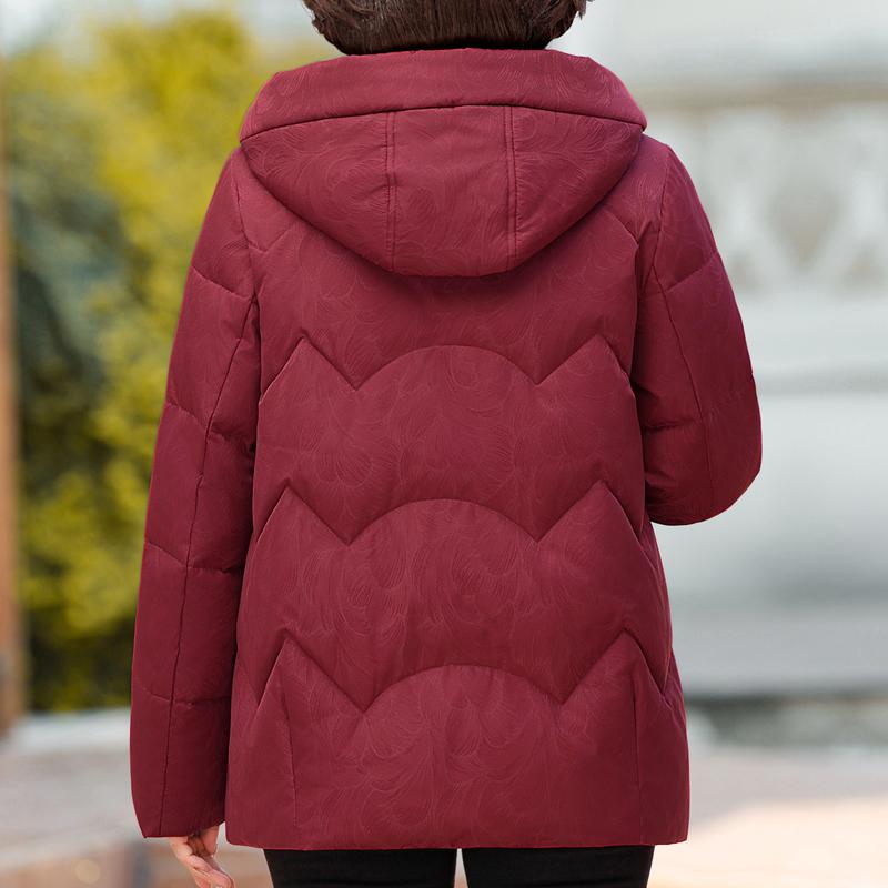 Зимнее короткое пуховое пальто для женщин, винтажная верхняя одежда больших размеров с капюшоном, элегантная, толстая, теплая, с вышивкой, пуховик, женские парки