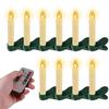 Set of 10 Battery Powered Remote Control LED Christmas Tree Taper Candle W/10 Keys Controller&Clip Xmas/Wedding/Party Tree Decor