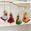 Christmas Wooden Flat Creative Retro Angel Doll Pendant