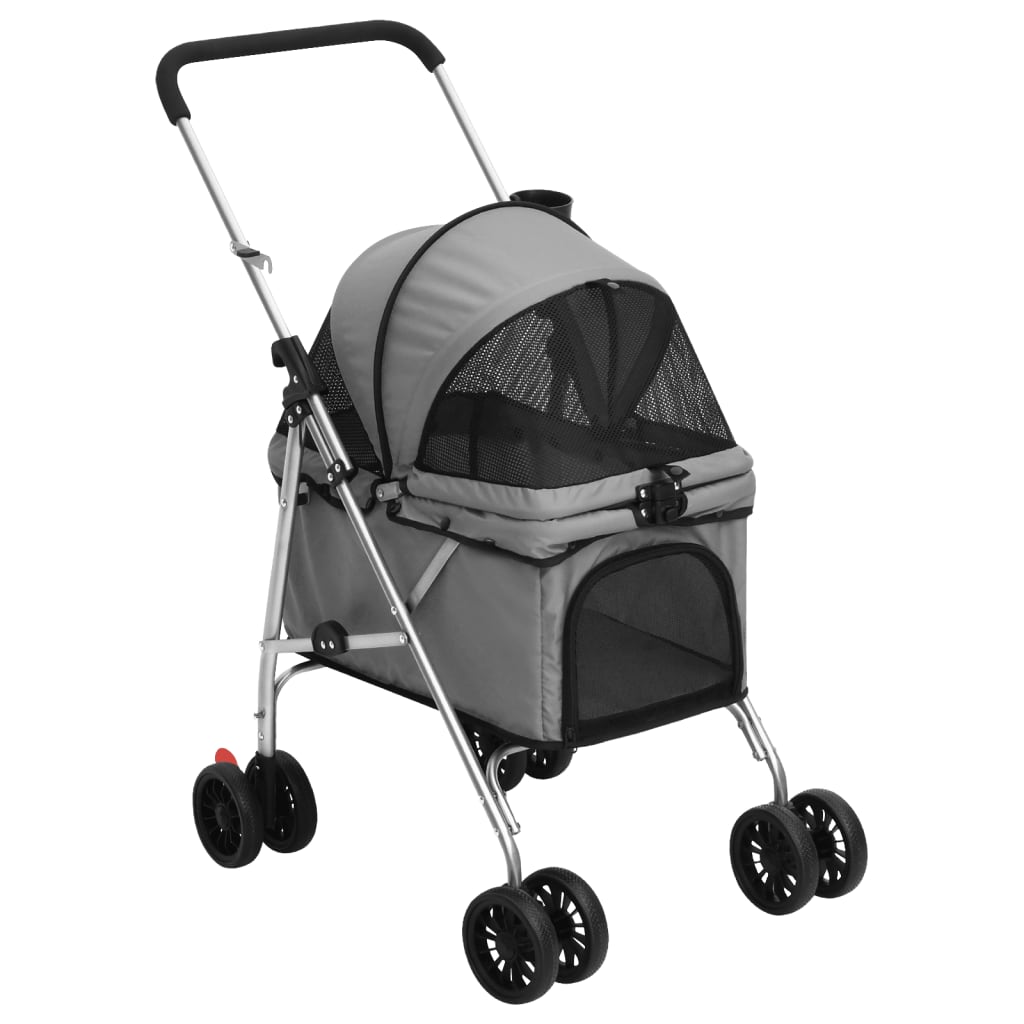 Foldable Dog Stroller Gray 76x50x100 cm Oxford Fabric