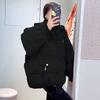 Winter Women Cotton Jacket Thickened Zip Up Hooded Coat Korean Style Student Puffer
