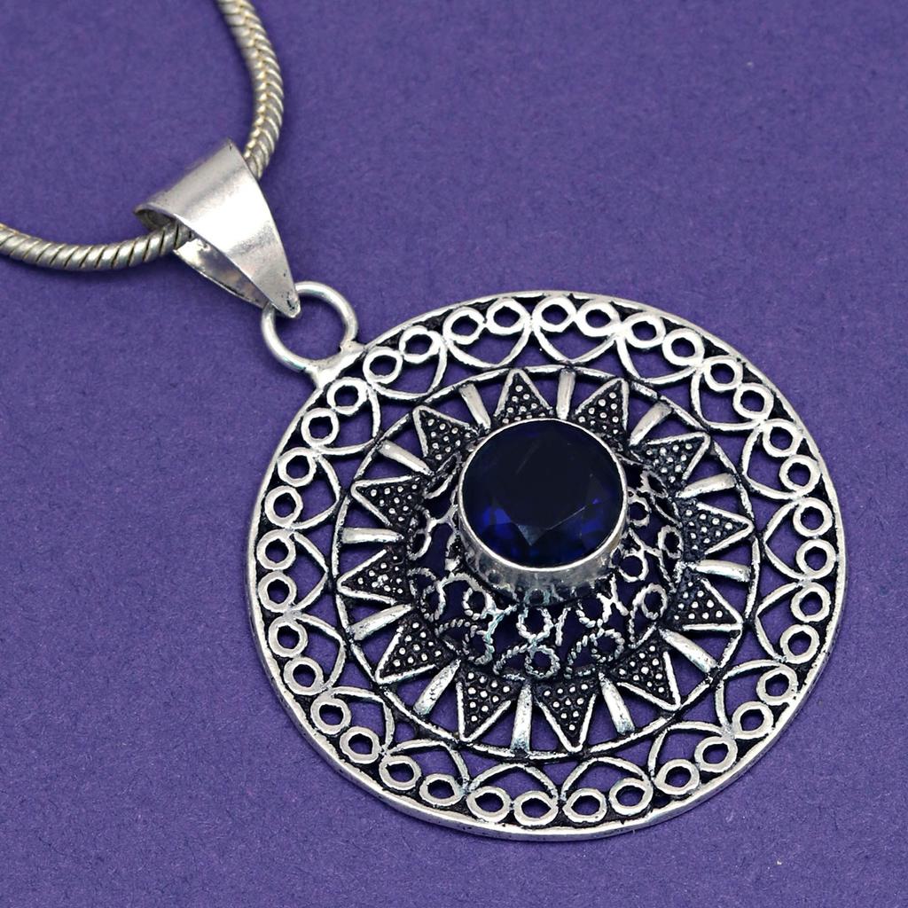 Комплект ювелирных изделий из танзанита, кварцевый драгоценный камень, подвеска, ожерелье 18-20 дюймов