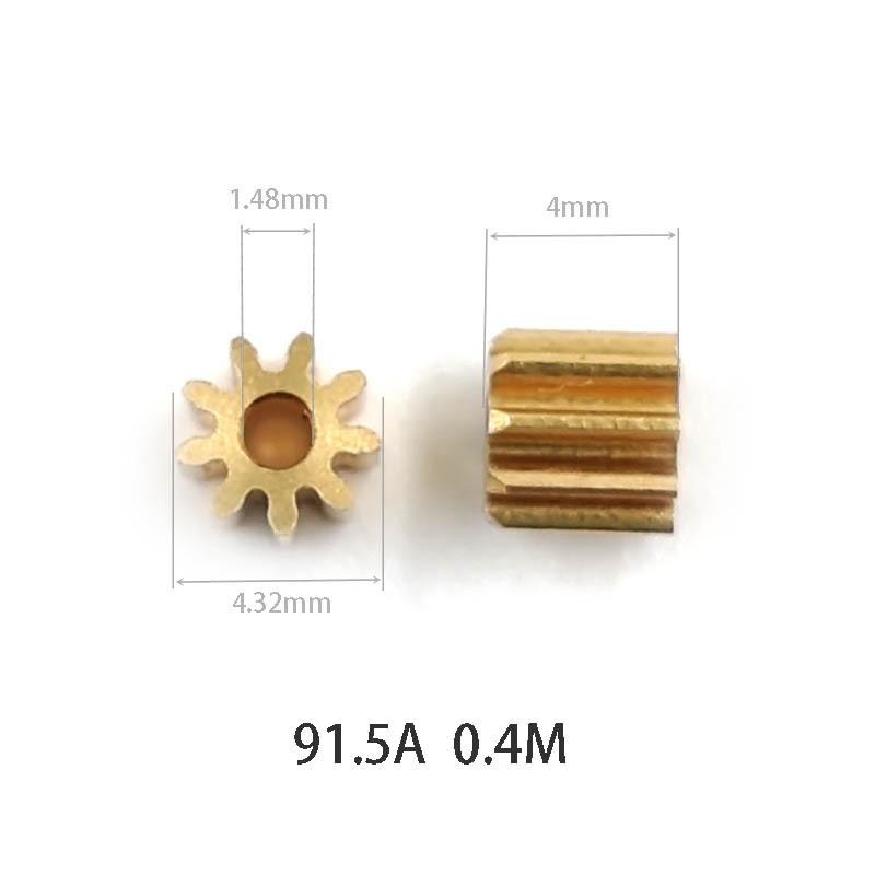 92A / 91.5A 0.4M Copper Pinion Gear 9 Teeth 2mm 1.5mm Shaft Metal Gears Motor Parts Accessory 10pcs/lot