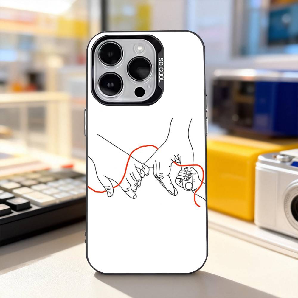 Мама дочь Сын Отец Рука Для iPhone 11,12,13,14,15,16,17,Pro,Max,Plus,E,Air,Mini Чехол для телефона IMD Матовый черный
