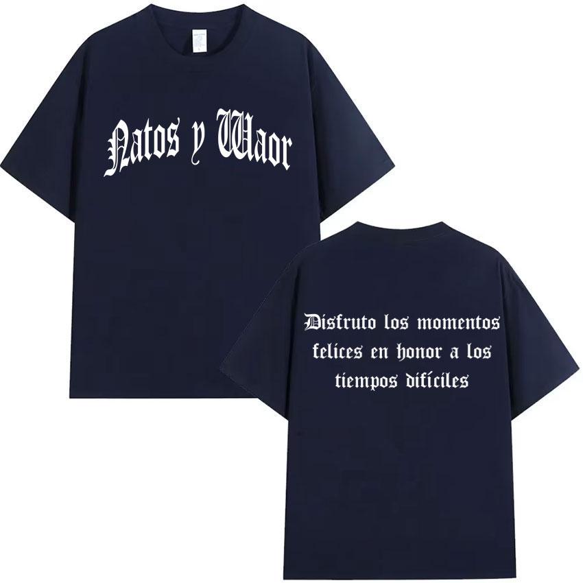 Rapper NATOS WAOR Tour 2025 Pop Shirts Mens Clothes Double Sided Hip Hop Tshirts Summer Oversized Short Sleeves Unisex Tshirt