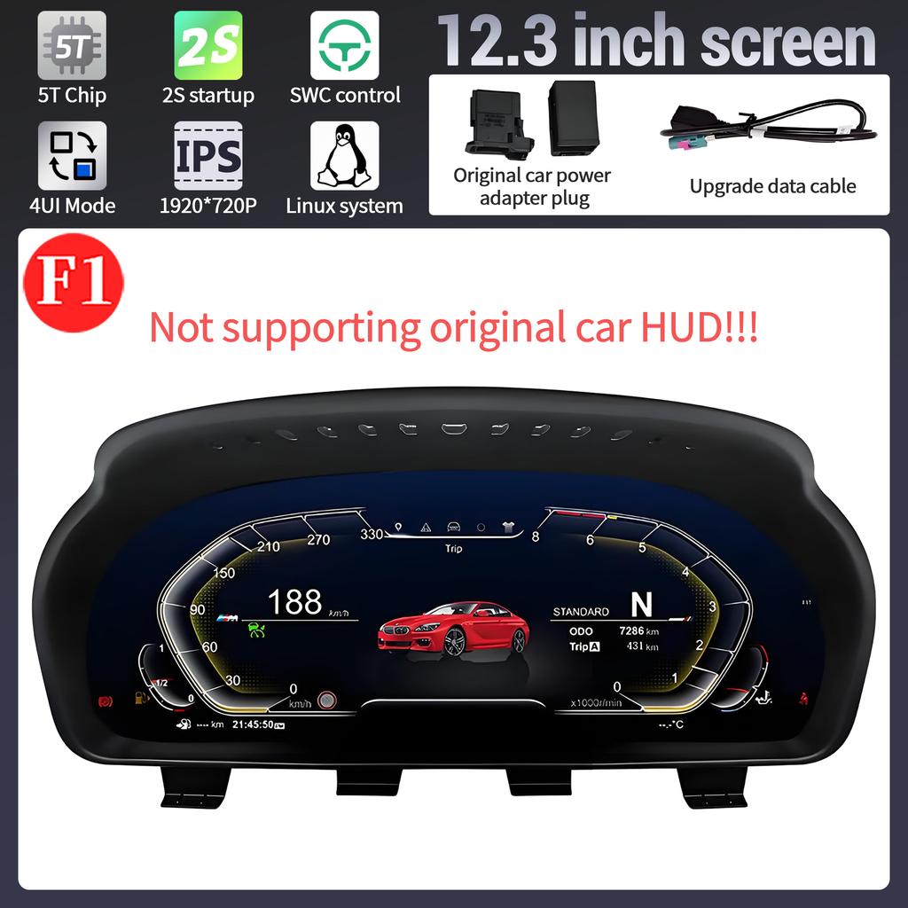 12,3-дюймовый ЖК-дисплей приборной панели автомобиля цифровой приборный кластер экран приборной панели для BMW X6 F16 (2014-2018) Система NBT EVO LINUX