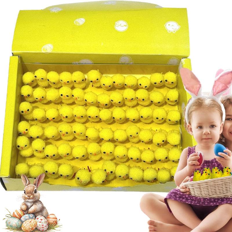 24-216PCS Festive Easter Yellow Mini Chick DIY Craft Party Gift Egg Decor Holiday Decoration Seasonal Spring Home Ornament