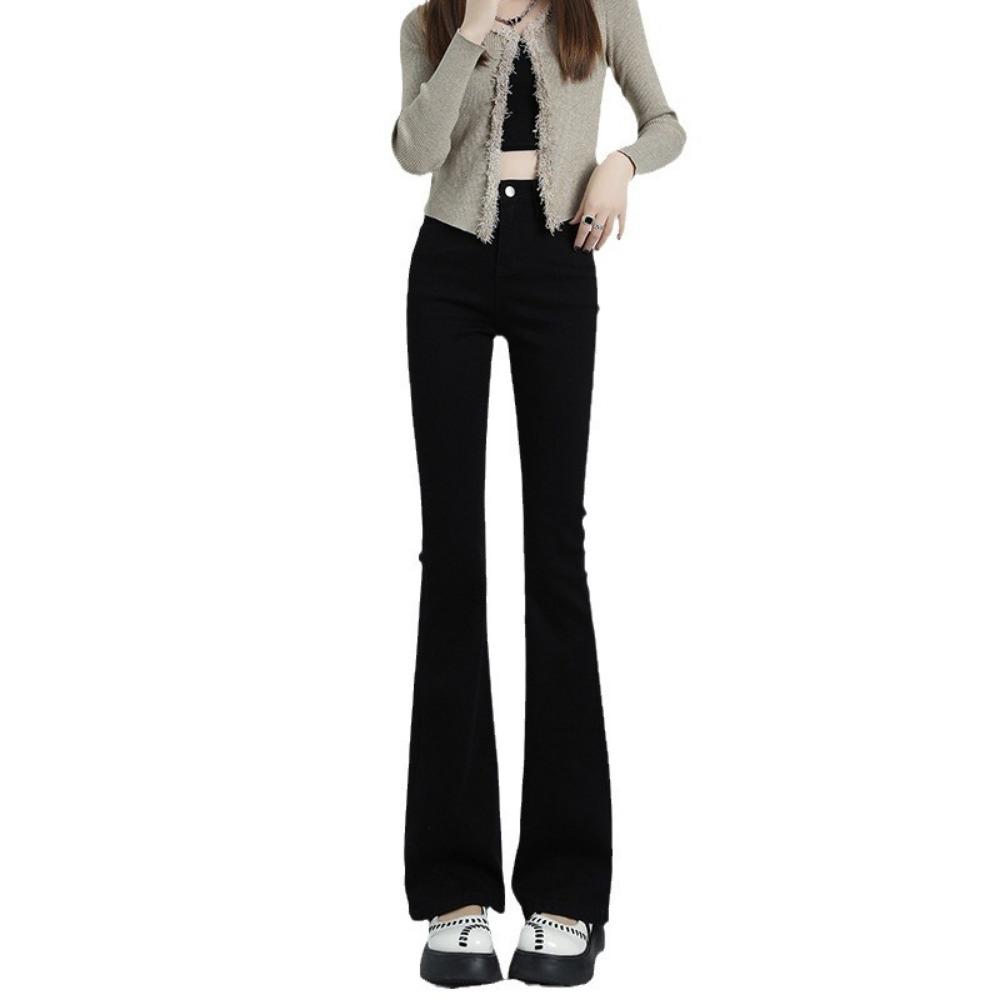 American Korean Version of Micro-pull Jeans Women's Summer Small High Waist Slim Fit and Tall Retro Jeans