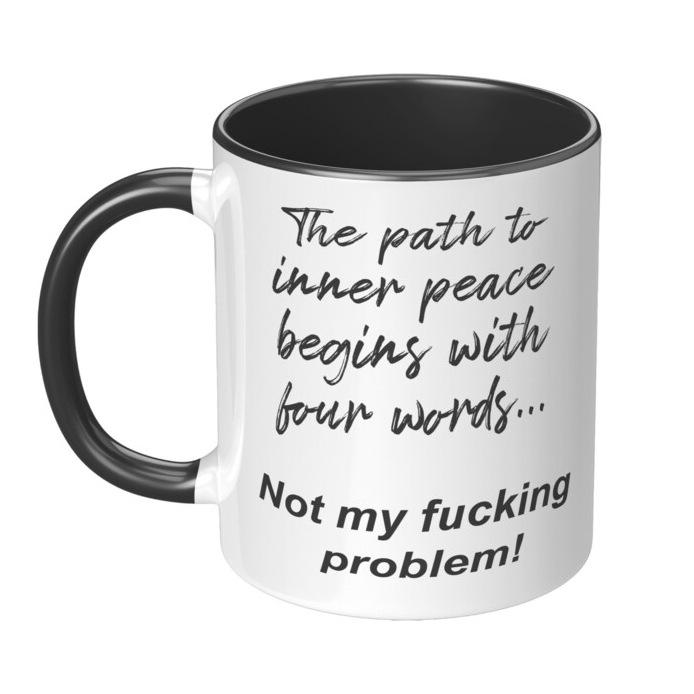 Yoga Inner Peace Fucking Problem Calming Yoga Ceramic Coffee Mug Water Cup