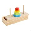 Деревянная башня-штабелер. Практичные гладкие игрушки для координации рук и глаз, кольца для 3 человек.