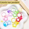 Metal Open Ring Keyrings Colorful Resin Five-Pointed Star Bell Pendant Keychain For Women Girl Car Hanging Trinket Key Holder