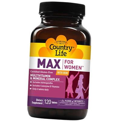 Витамины для женщин с железом, Max for Women with Iron, 120таб (36124011)