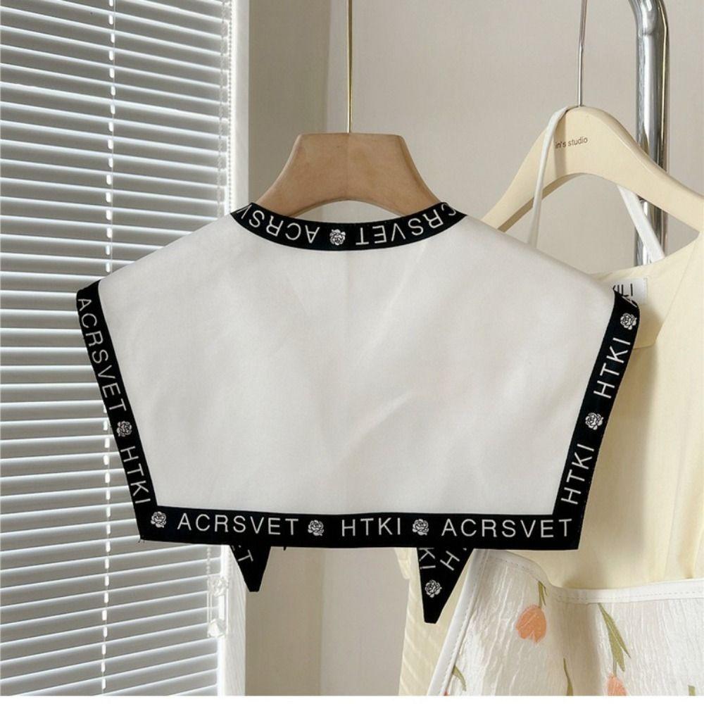 Винтажный съемный воротник с цветочным узором, накидка на плечи, модная рубашка, фальшивый воротник для женщин