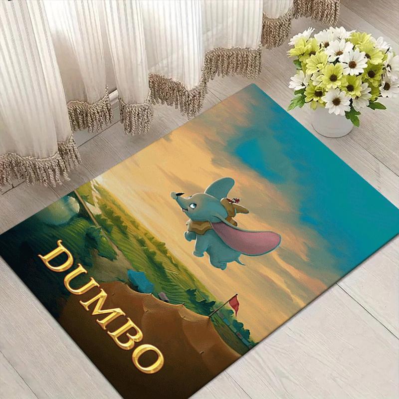 1pc Dumbo Pattern Area Rug Soft Flannel Floor Mat for Living Room,Office,Bedroom and Carpet,Sofa Coffee Table Floor Mat