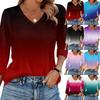 Women's T Shirt Print 3/4 Sleeve Daily Weekend Fashion Basic V- Neck Regular Top