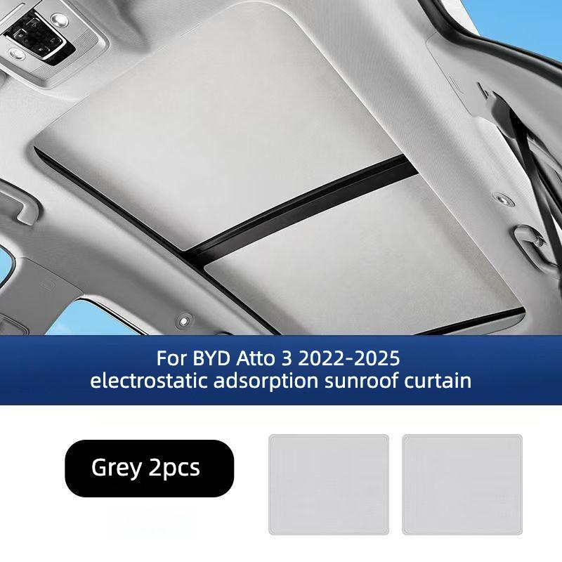For BYD Atto 3 Panoramic Sunroof Sunshade Electrostatic Adsorption Heat‑Insulation UV‑Proof Roof Sun‑Shield Accessories