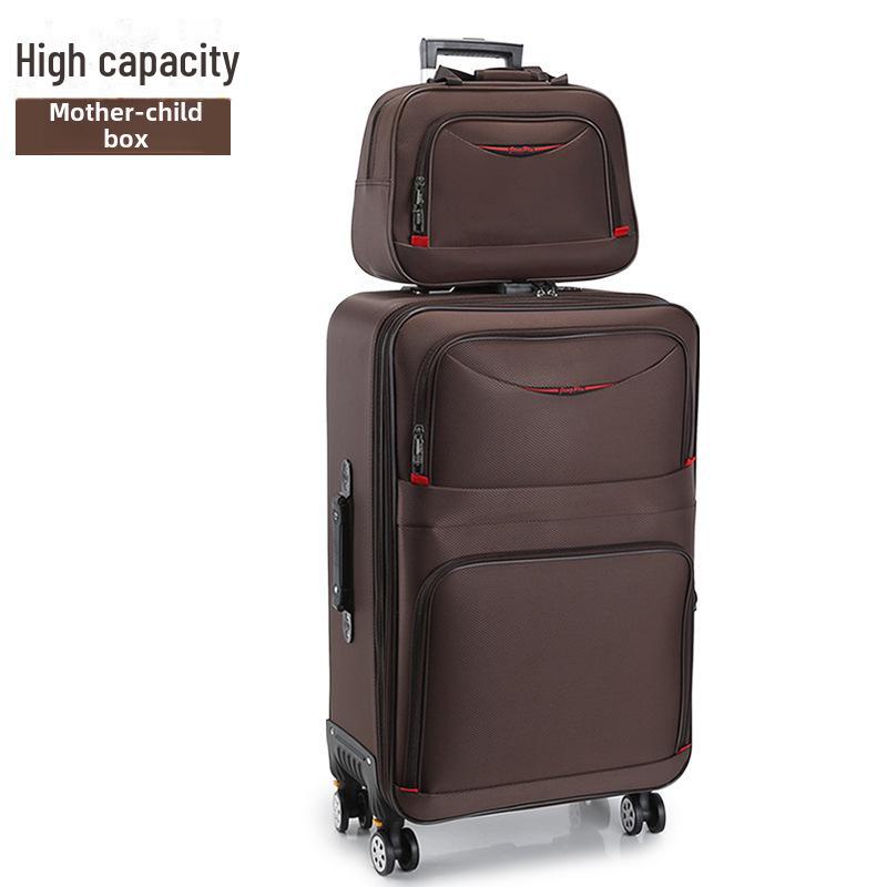 «Чемодан на колесах большой вместимости из ткани Оксфорд с универсальными колесами и замком с паролем для мужчин и женщин»