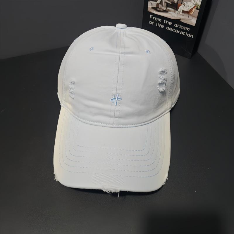 Baseball caps for men and women, new embroidered letters, holes, big head circumference, peaked cap, big brim, sunshade, sunscreen hat.