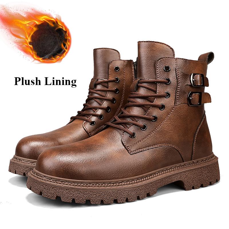 Мужские высокие кожаные ботинки на молнии Ботильоны для активного отдыха Мягкая обувь