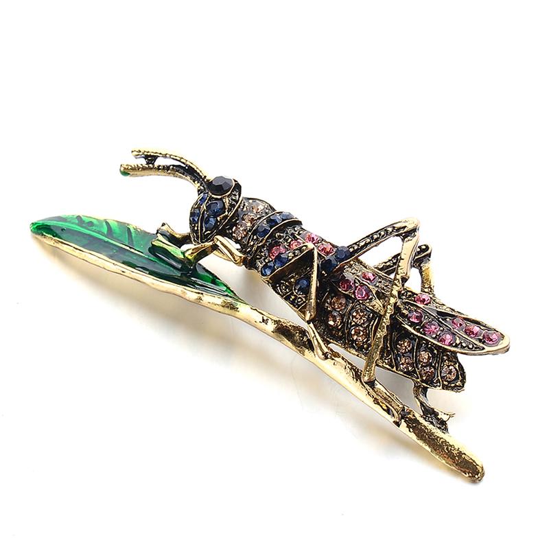 1Pc Grasshopper Insect Brooch Pin Sweater Brooch