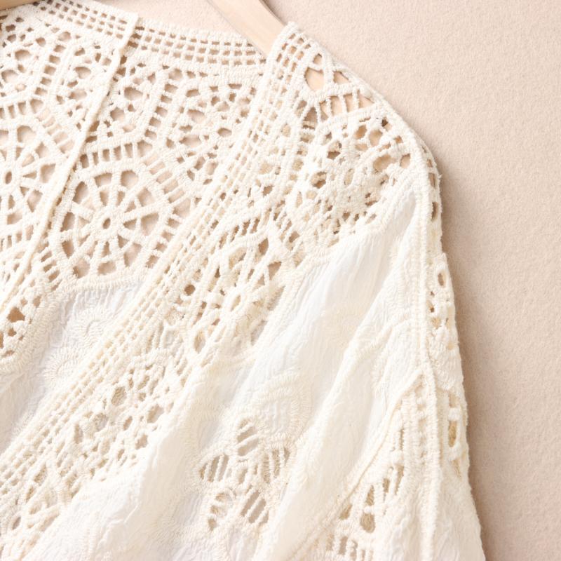 DIMANAF 2025 Лето Женский Кардиган Кружевное Пальто Футболка Базовые Новые Модные Топы Кружевные Футболки Повседневные Свободные Футболки