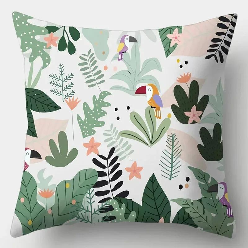 Sofa Simple Cushion Pillow Case Tropical Plant Print Decorative Cushion Cover Living Room Luxury Art Home