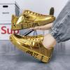 Hot Sale Golden Sneakers Men Women Brand Luxury Designer Shoes Casual Leather Glitter Sneakers Men Flat Hip Hop Skateboard Shoes