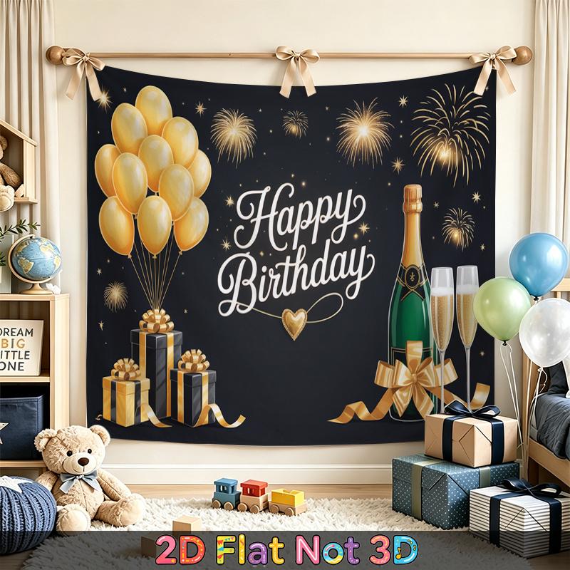 Party Backdrop Fireworks Flat Birthdays Weddings Showers Golden Balloons Boxes Seasons Photo Booth Background Front Door Decor