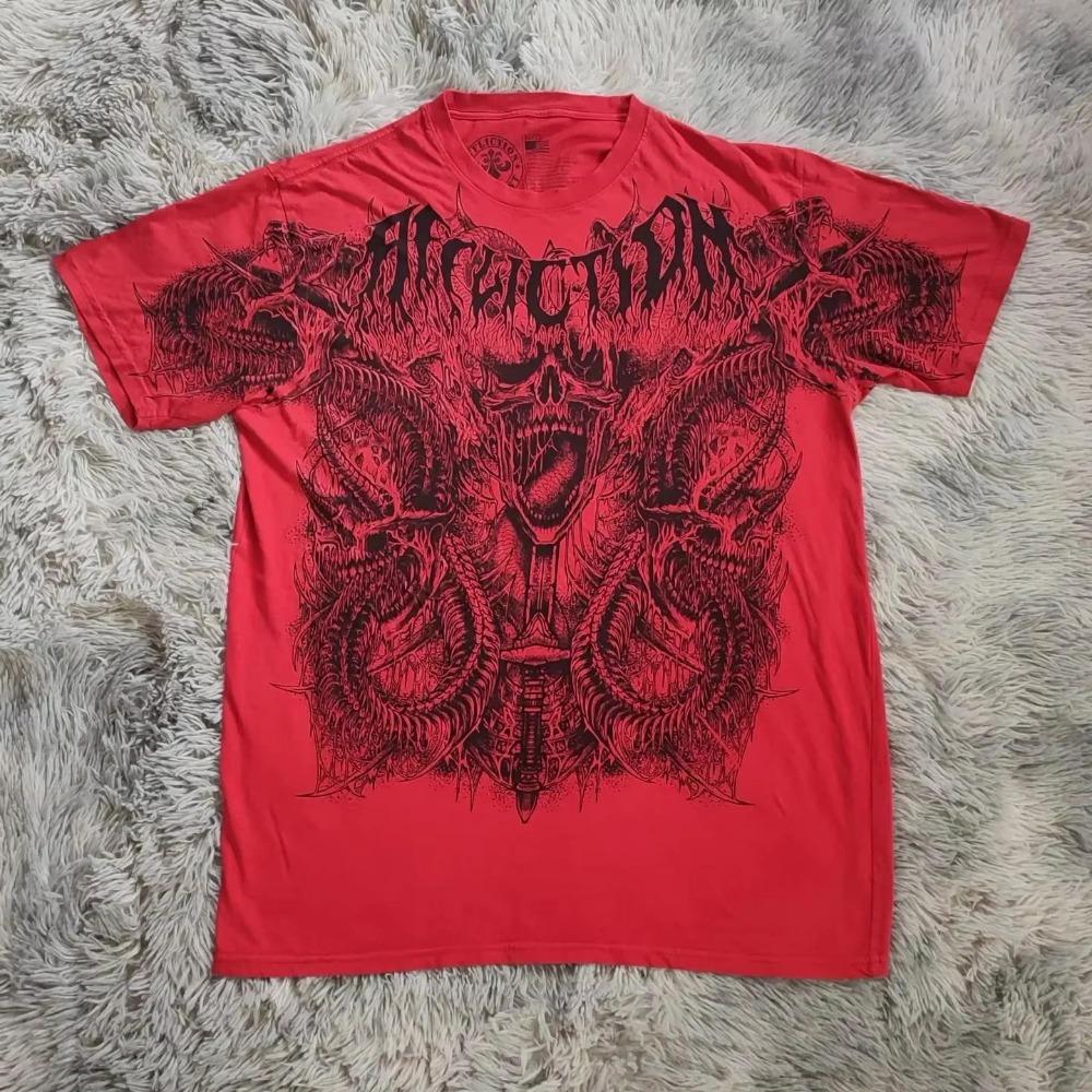 Модная винтажная футболка Affliction Оверсайз Готическая уличная одежда Мужская Женская Унисекс Ретро Рок Футболка Топ