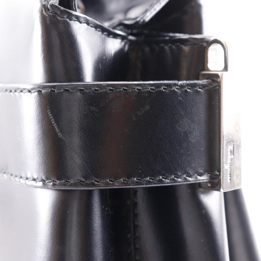 Salvatore Ferragamo Gancini Handbag AQ-21 0167 black Calfskin Women Used