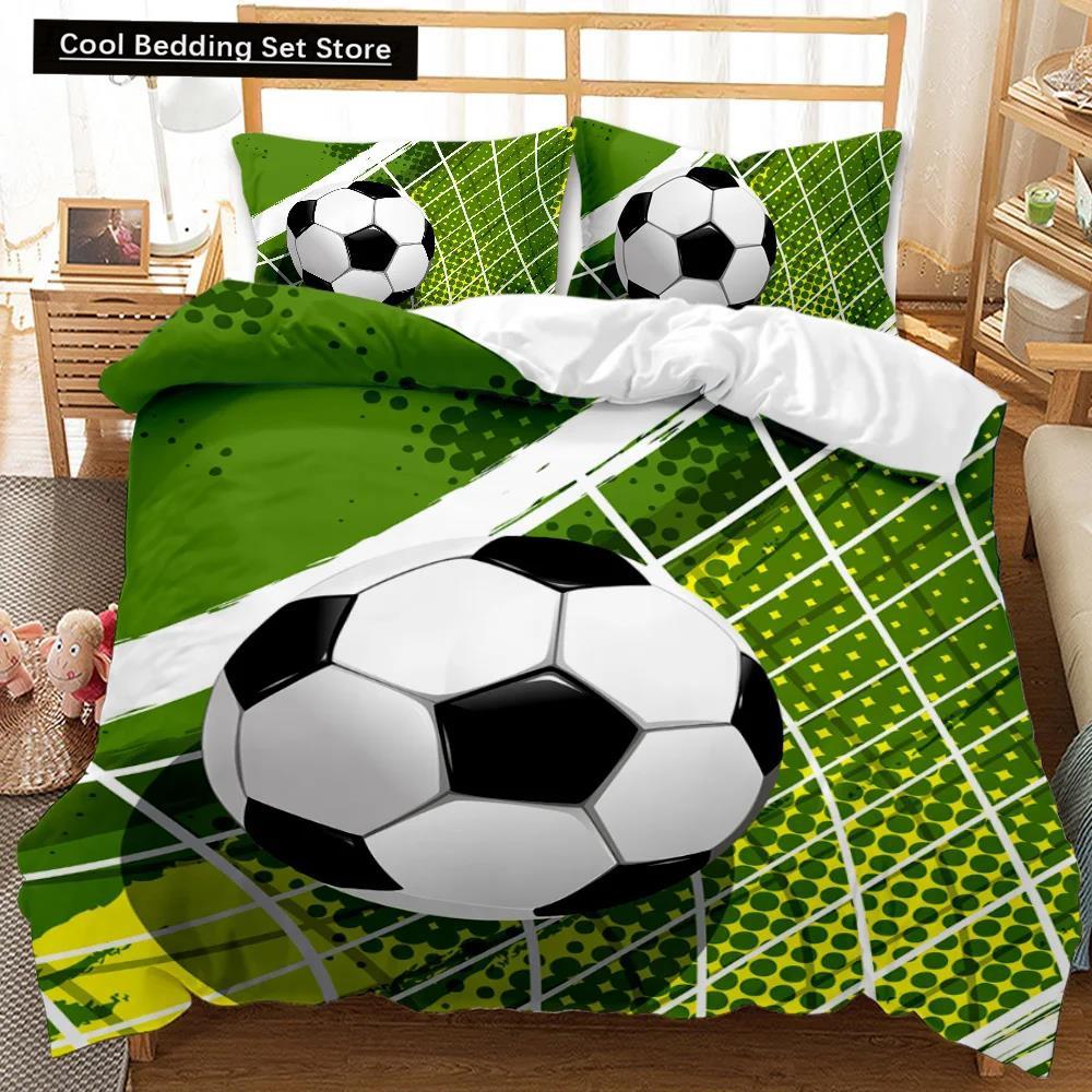 Футбольный пододеяльник Футбольный детский комплект постельного белья 3D одеяло покрывало для мальчиков подростков любителей спорта двойной Queen King полиэстеровый стеганый чехол