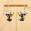 1 Pair Acrylic Hummingbird Earrings, Colorful 2D Design, Featherless, Stainless Steel Hooks, Elegant Party Accessory Fashion Dangle Earrings for Women
