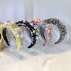 Bling Crystal Headband Hair Accessories For Women Luxury Handmade Beaded Designer Hairbands Gold Hoop Wide Head Bands