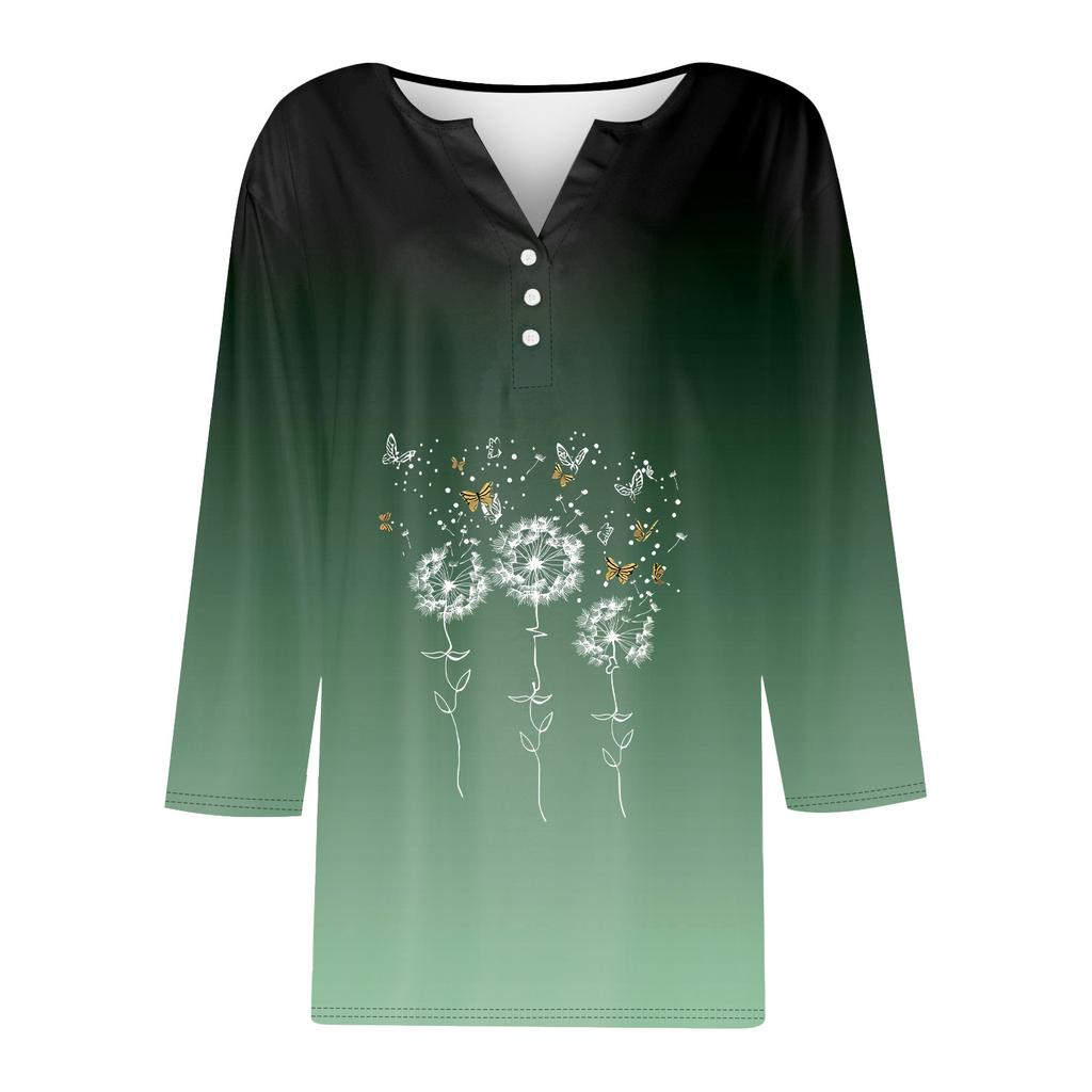 Женский модный и повседневный пуловер с рукавом семь четвертей и популярным принтом